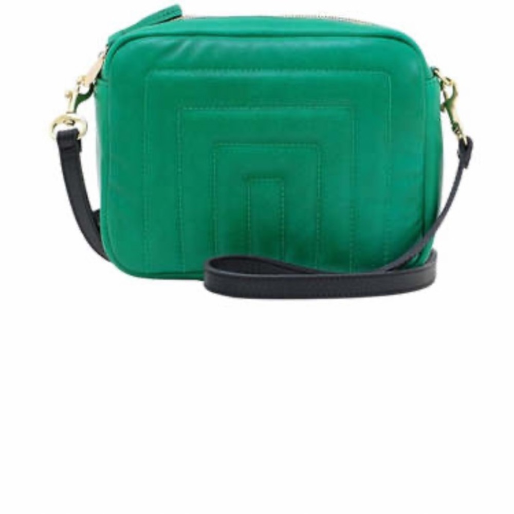 Clare V. Green Quilted Chanel Leather Midi Sac